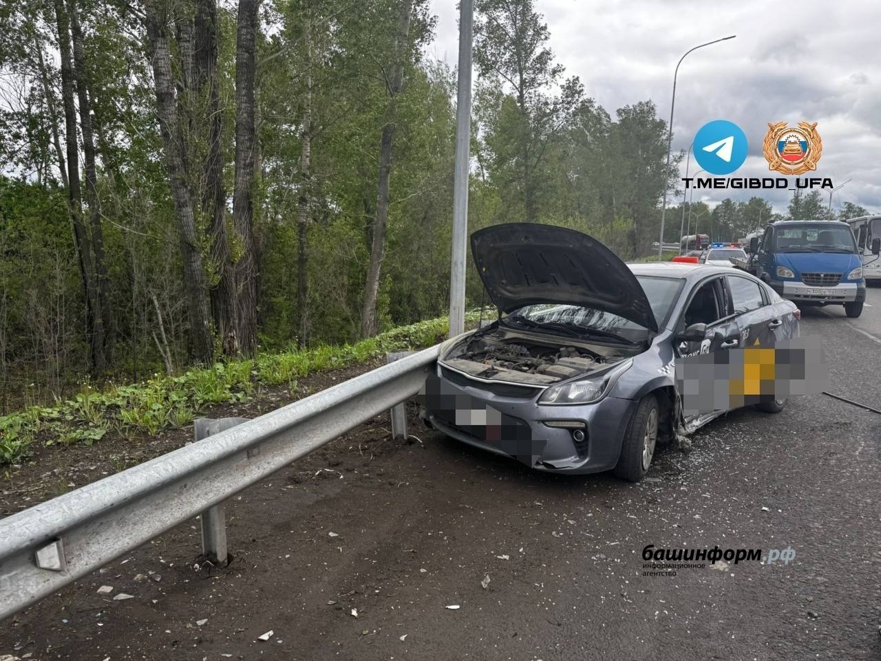 В Уфе в ДТП с грузовиком и «Киа» пострадал водитель «Лады Гранты»