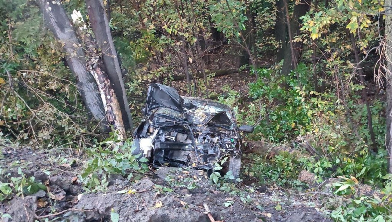 В Башкирии водитель на Hyundai слетел в кювет и опрокинулся